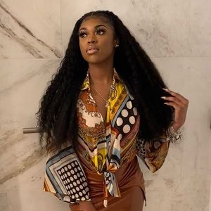 MULTICOLOR LONG-SLEEVE TIE FRONT FASHION NOVA TOP